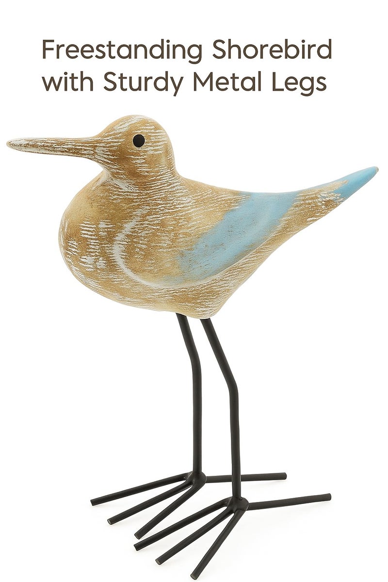 The Bridge Collection Shabby Chic Wooden Shorebird Figurine (Medium - 7" H) - Image 5